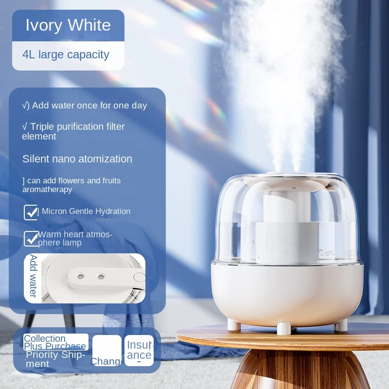 5000ML Air Humidifier USB Double Spray Port Heavy Fog Aroma Difuser Essential Oil Electric Air Freshener for Home Bedroom Office