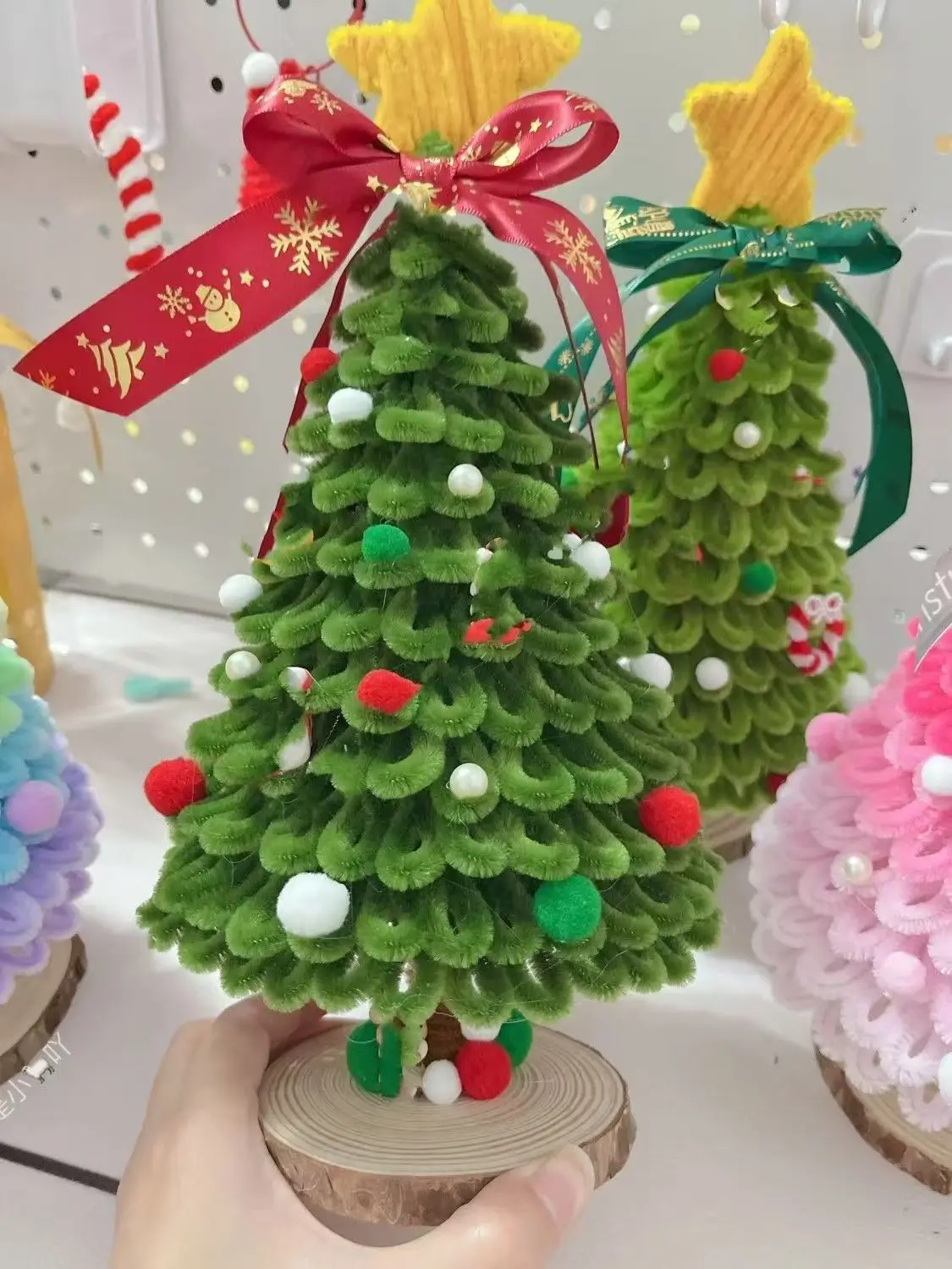 100pcs Colorful Chenille Stems Stick Toys DIY Strips for Simulation Flowers Christmas Tree Handmade Kids Educational Toys DIY