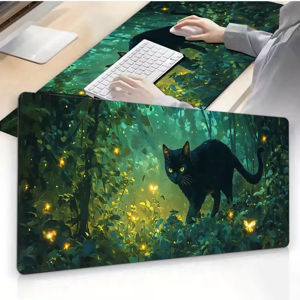 

Cool cats Mouse Pad Desk Mat Mousepad Large Abstract Mouse Pad Gaming Deskmat With Lockedge Office Non-slip Carpet