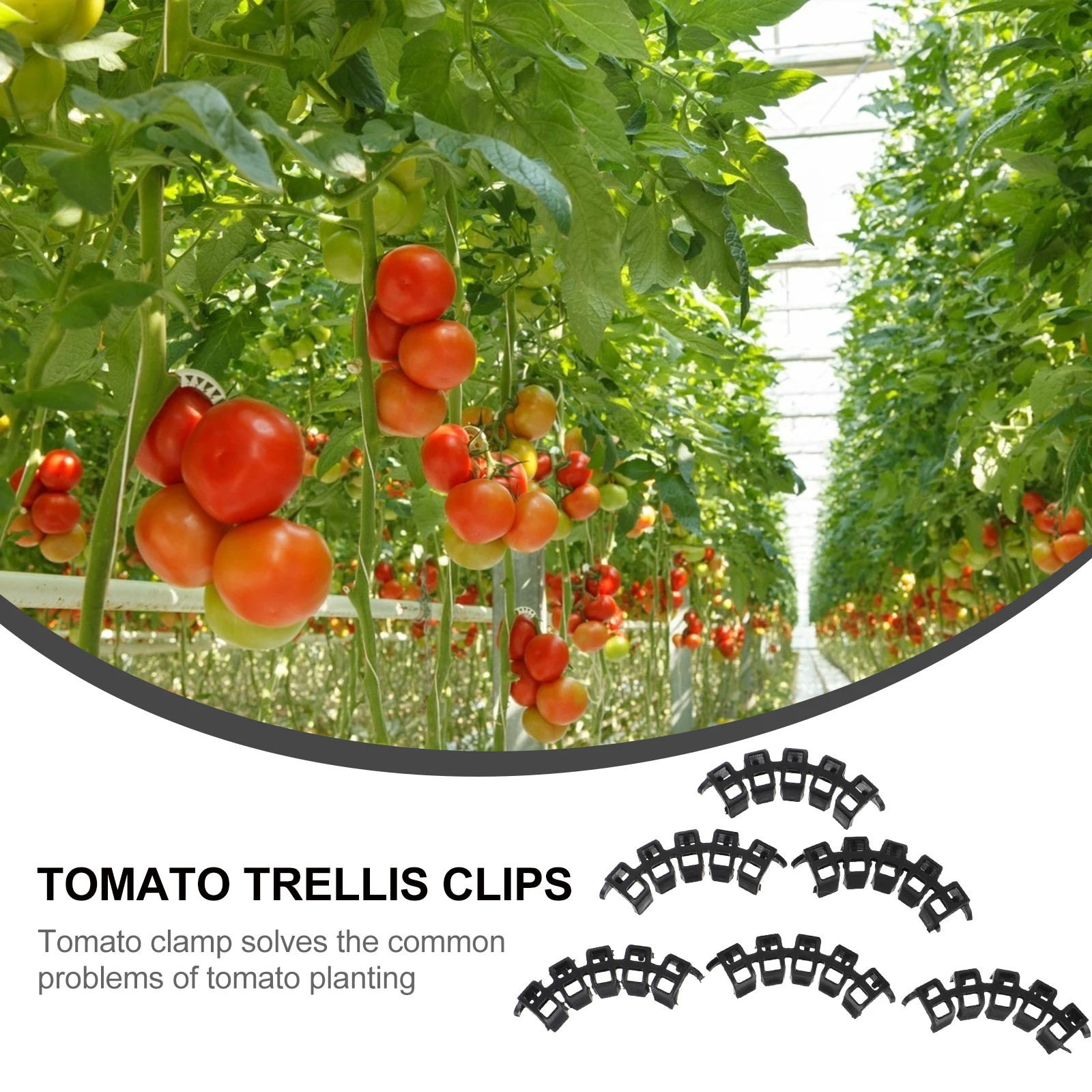 

100 pcs Tomato Clamps Plastic Vegetable Vine Support Clips Plant Bender Clip Gardening Tomato Trellis Reusable Bending Tool