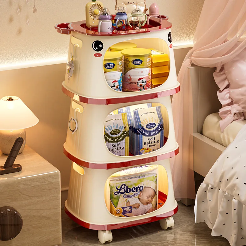 

Household multi-functional trolley, living room storage multi-layer shelves, large capacity kitchen, bedroom finishing storage