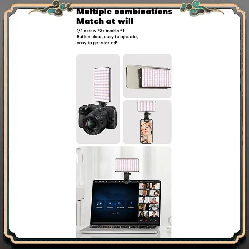 

ASMA-M20 RGB Fill Light Magnetic Cell Double-Sided Selfie Light Clip-On Flat Light For Camera & Makeup Video Conferencing
