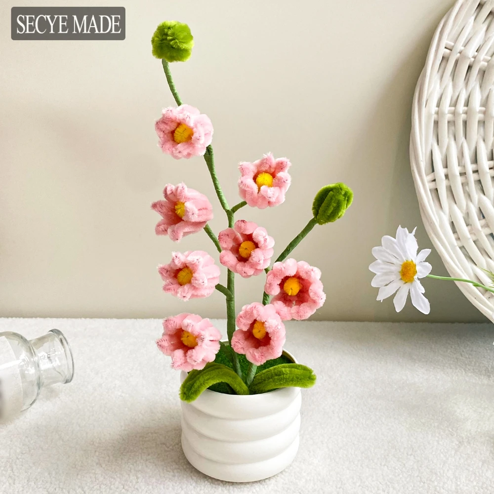 

Simulated Lily of the Valley Potted Artificial Flower Bonsai Outdoor Indoor Office Home Wedding Decor Bonsai Fake Flowers L33