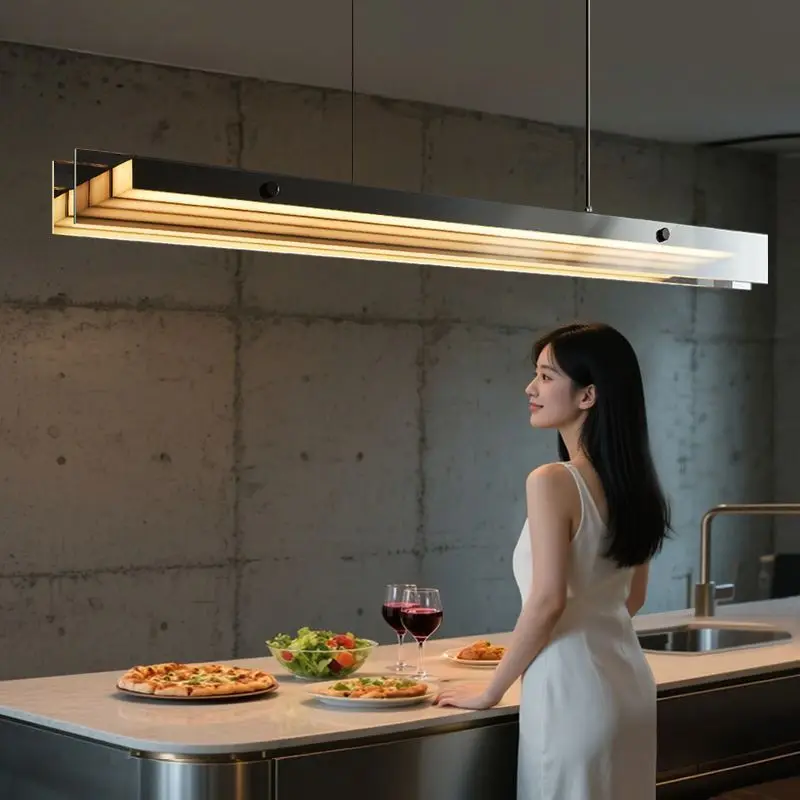 Metal Chandelier Restaurant Eye Protection Ceiling Lamp Modern Minimalism Electroplating Pendant Light Full Spectrum LED Lamps