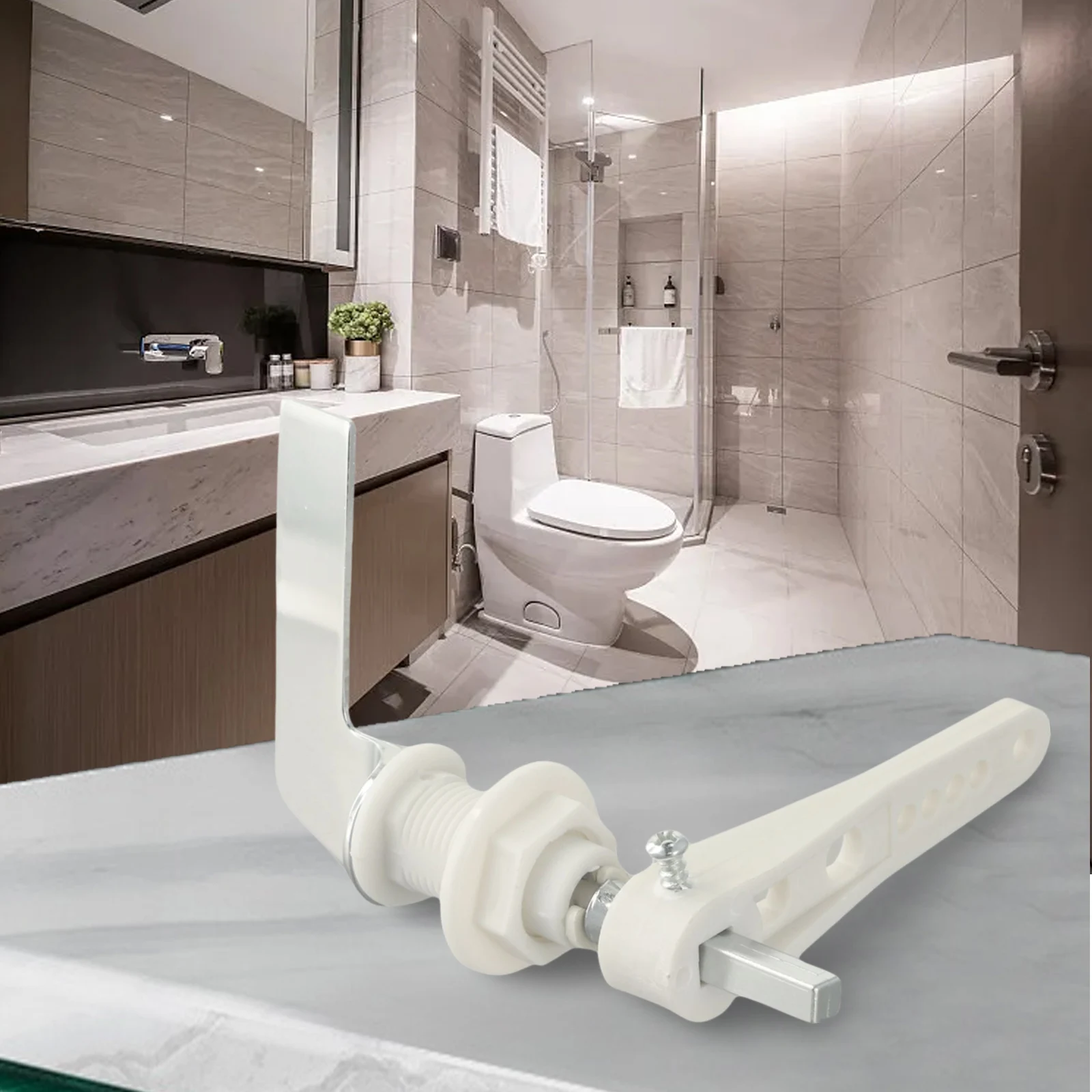 

Сменная ручка для смыва унитаза, ручка для бачка, инструмент с винтовыми фитингами, часть серебра, прочная, 10,5 см x 9,5 см, бытовая