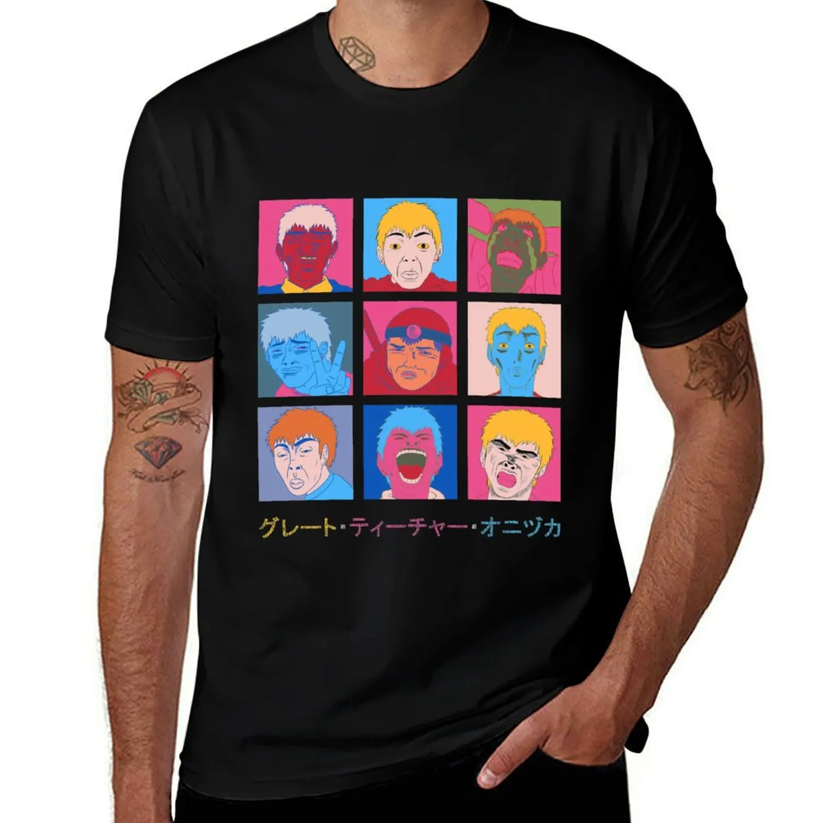 

GTO Onizuka faces T-Shirt customs quick drying sports fans oversized t shirt mens designer t shirt