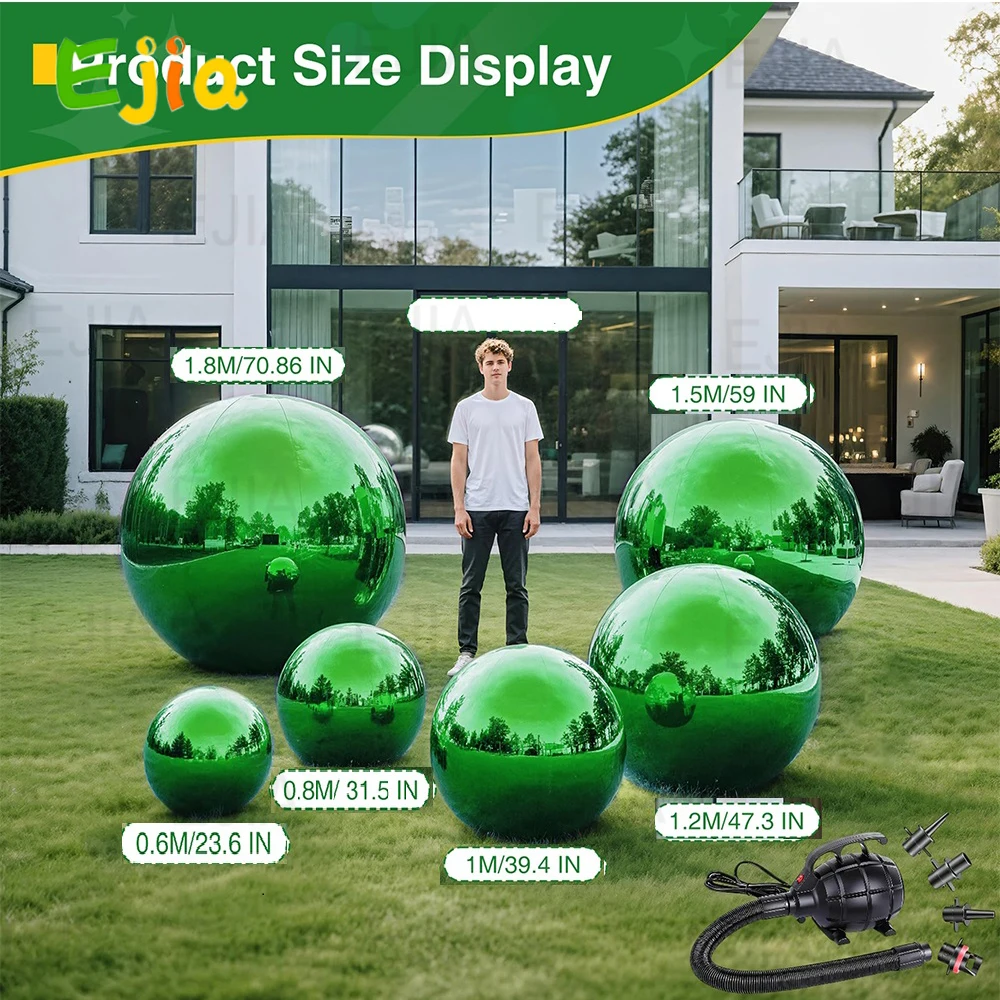 6 個インフレータブルミラーボールセット再利用可能な光沢のあるボール大型クリスマス装飾バルーン PVC ディスコバブルバルーンパーティー用