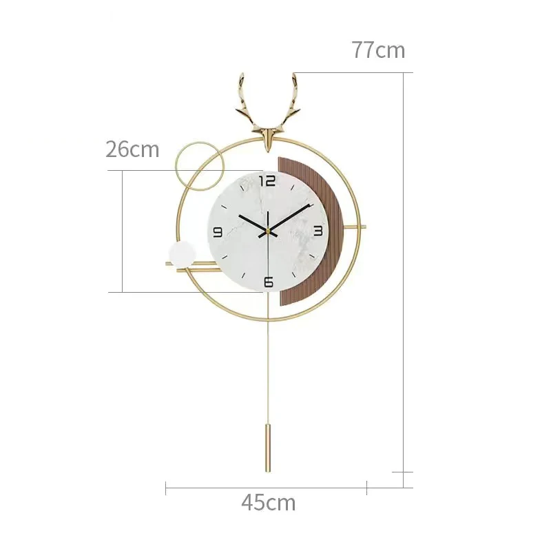 77*45cm L large dropshipping products 2024 modern luxury wall hanging clock decorative large metal wall watch clock home decor