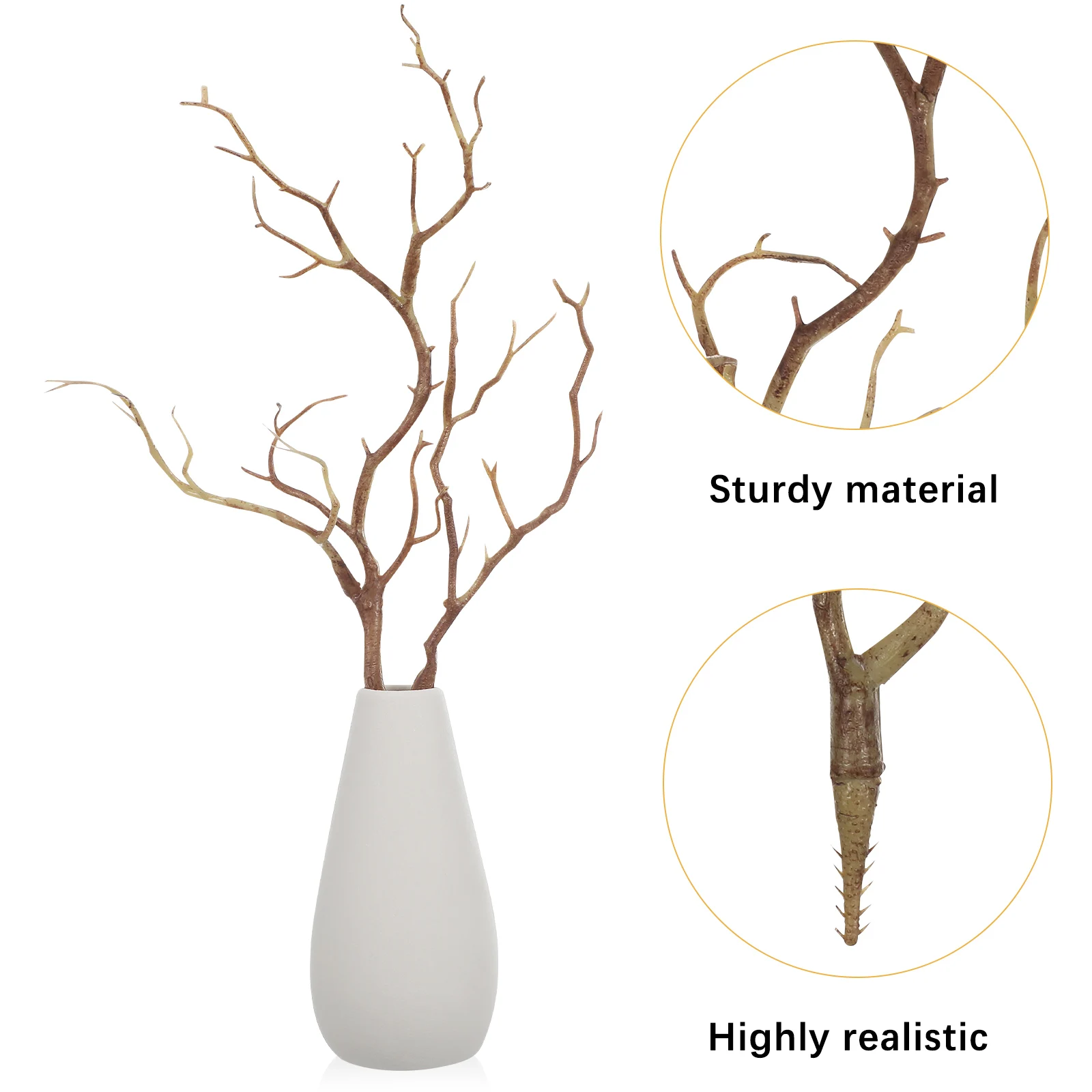 

6 Pcs Artificial Branches 35cm Faux Dried Stems Highly Realistic Tree Decoration Vase Fillers For Home Craft DIY