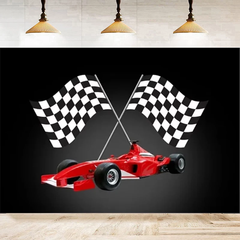 Two Fast Birthday Photography Backdrop for Boy Racing Car Happy 2nd Birthday Background Kids Cake Table Banner Photo Studio