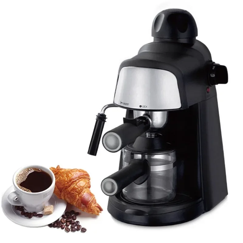 220V Multi-function Coffee Machine, Household Concentrated American Italian Semi-automatic Steam Milk Foam Coffee Pot 800W