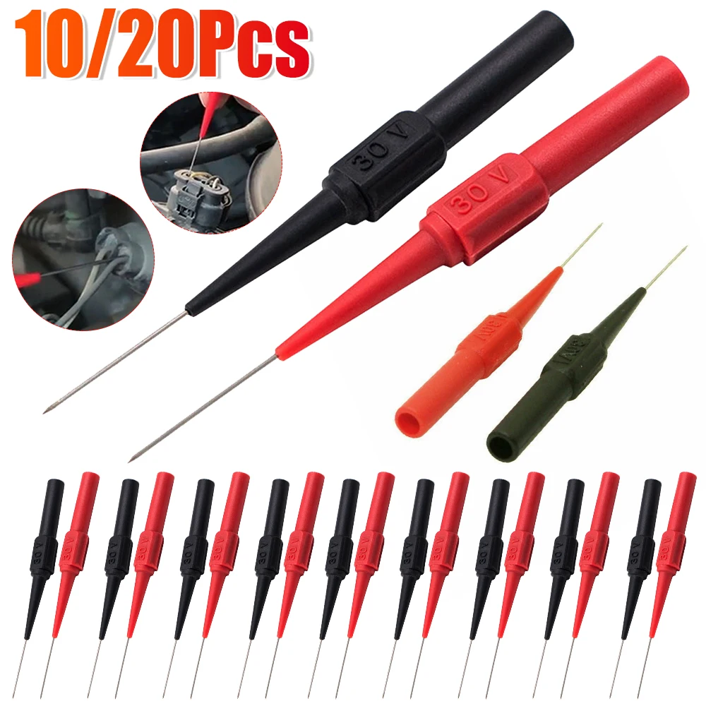 10-20pc 30V Car Tip Probes Diagnostic Tools Auto 0.7MM Multimeter Test Leads Extention Back Piercing Needle Tip Mechanical Tools