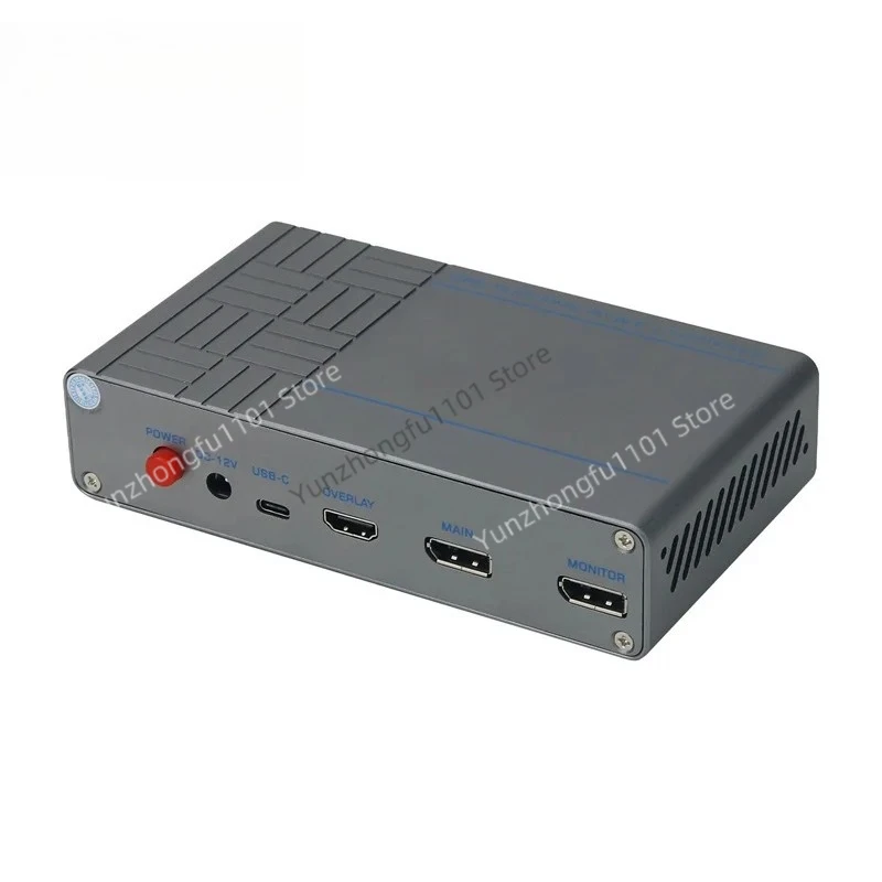 4K Adaptive Fuser Video Overlay Box HDMI-Compatible DMA Video Processor Supports 1K480 2K240