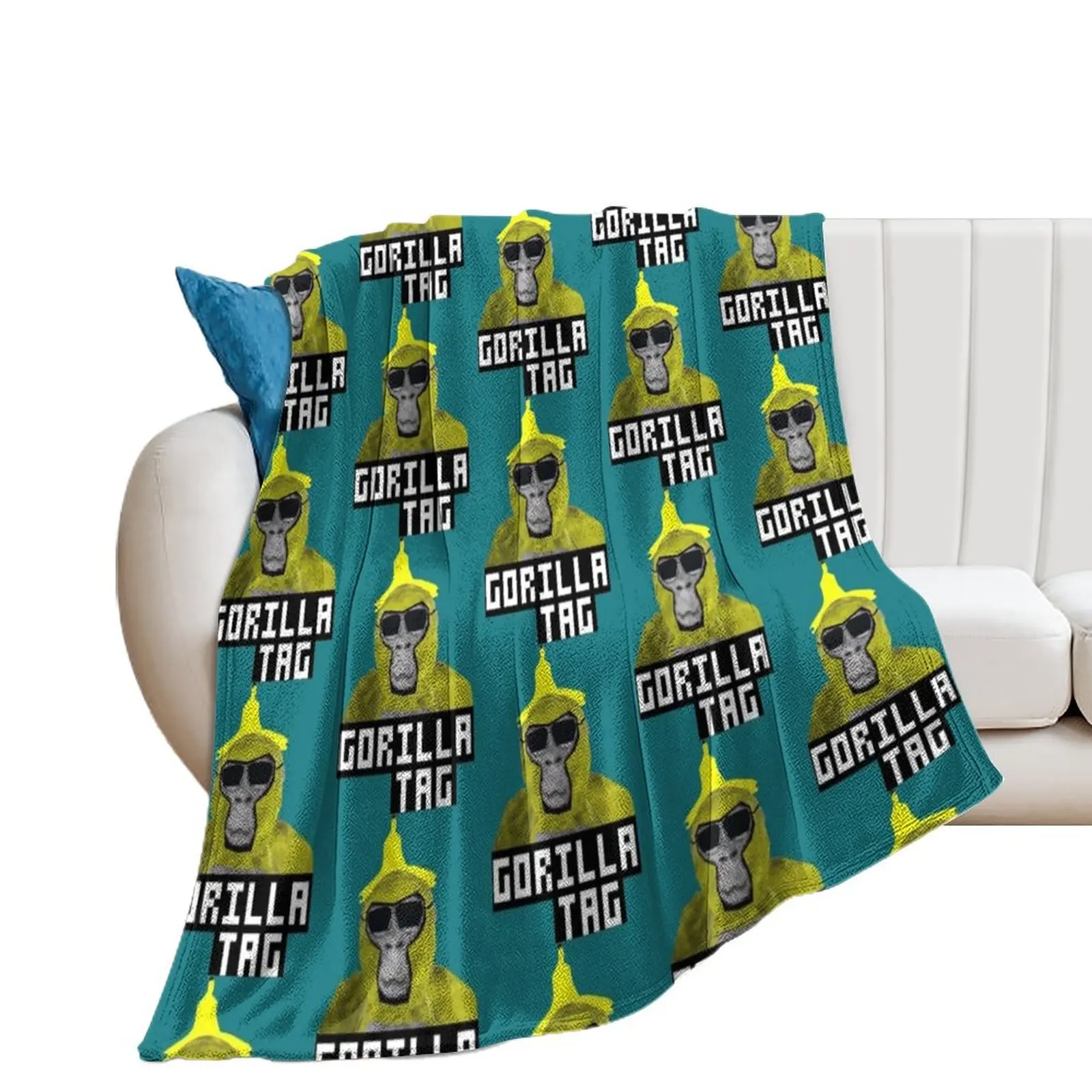 Gorilla Tag Monkey Banana Peel Gorilla Monke Gorilla Tag PFP Maker Throw Blanket Decorative Beds Sofas Blankets