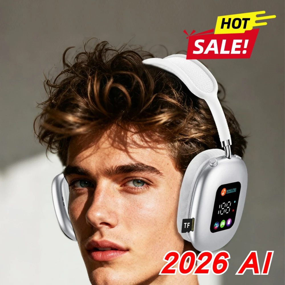 2026 AI المحمولة عالية الجودة الذكية AI الترجمة سماعات لاسلكية ANC مع شاشة LED التحكم باللمس شحن مجاني