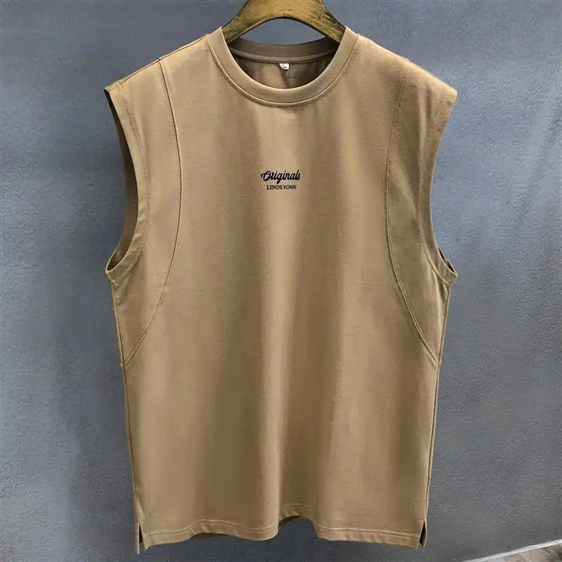 

American High Street Spor Vest Men's Svel T-irt Summer New Loose Casual oulder Fitn Tank Top Youth Faion