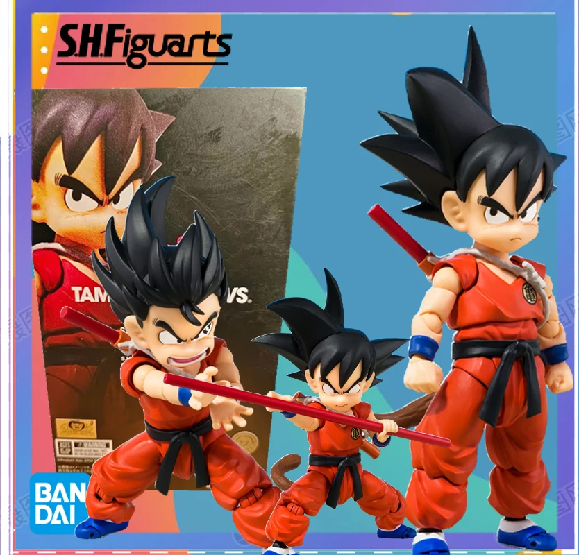 In Stock Genuine Bandai Original S.H.Figuarts SHF Son Goku Children Innocent Challenger Assembly Toys for Gift Collectible