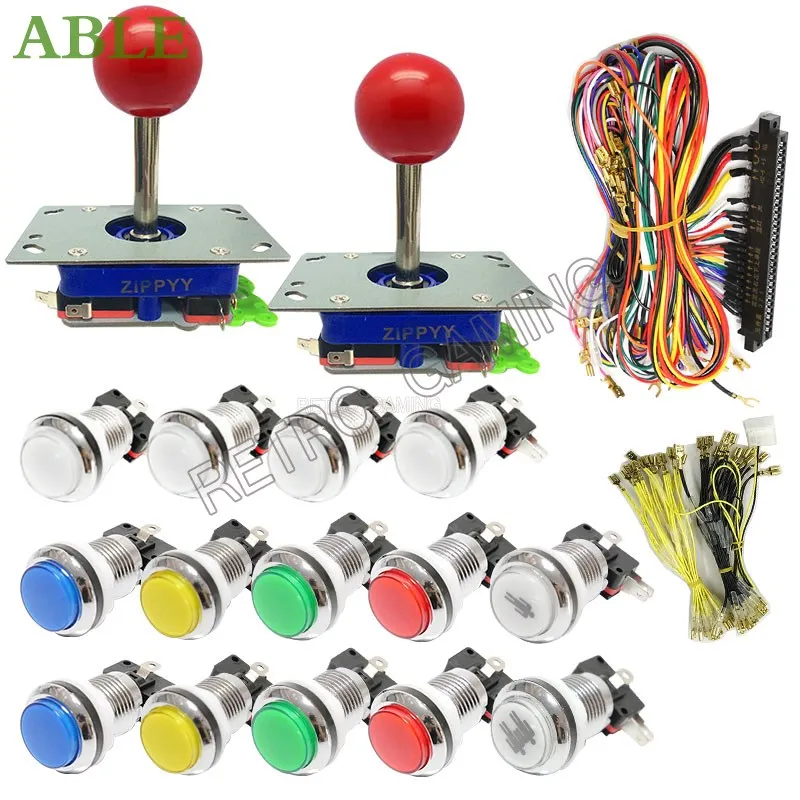 

Pandora Arcade Console DIY Kit LED Push Buttons Micro Happ Zippy Joystick For Arcade Game Machine MAME Jamma 4.8mm Cable