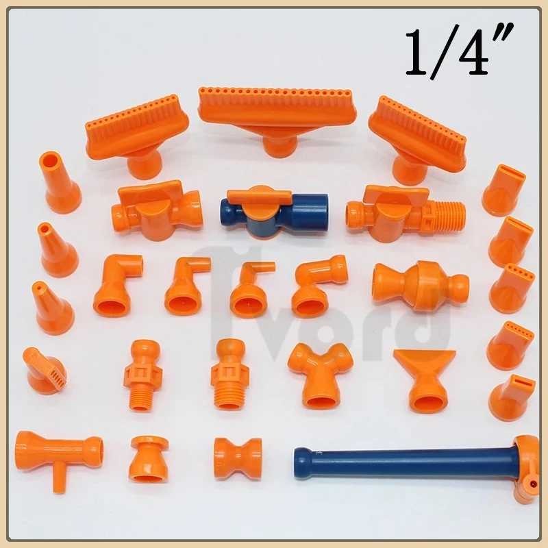 

G1/4" Adjustable Coolant Hose POM Plastic Cooling Pipe Round Flat Porous Flat Nozzle with Switch Valve PT NPT1/8