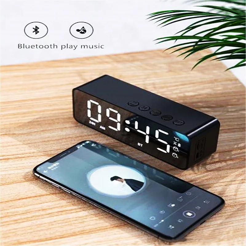 Hot for Xiaomi Bluetooth Speaker Clocks FM Radio LED Digital Smart Alarm Clock Watch Table Electronic Desktop Clocks Table Decor