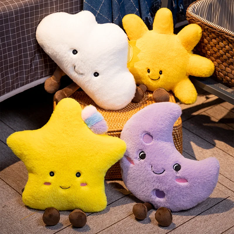 Cute Cartoon Cloud Sun Moon Star Plush Pillow Stuffed Soft Creative Sun Moon Star Plush Toy Home Decor Kids Toys