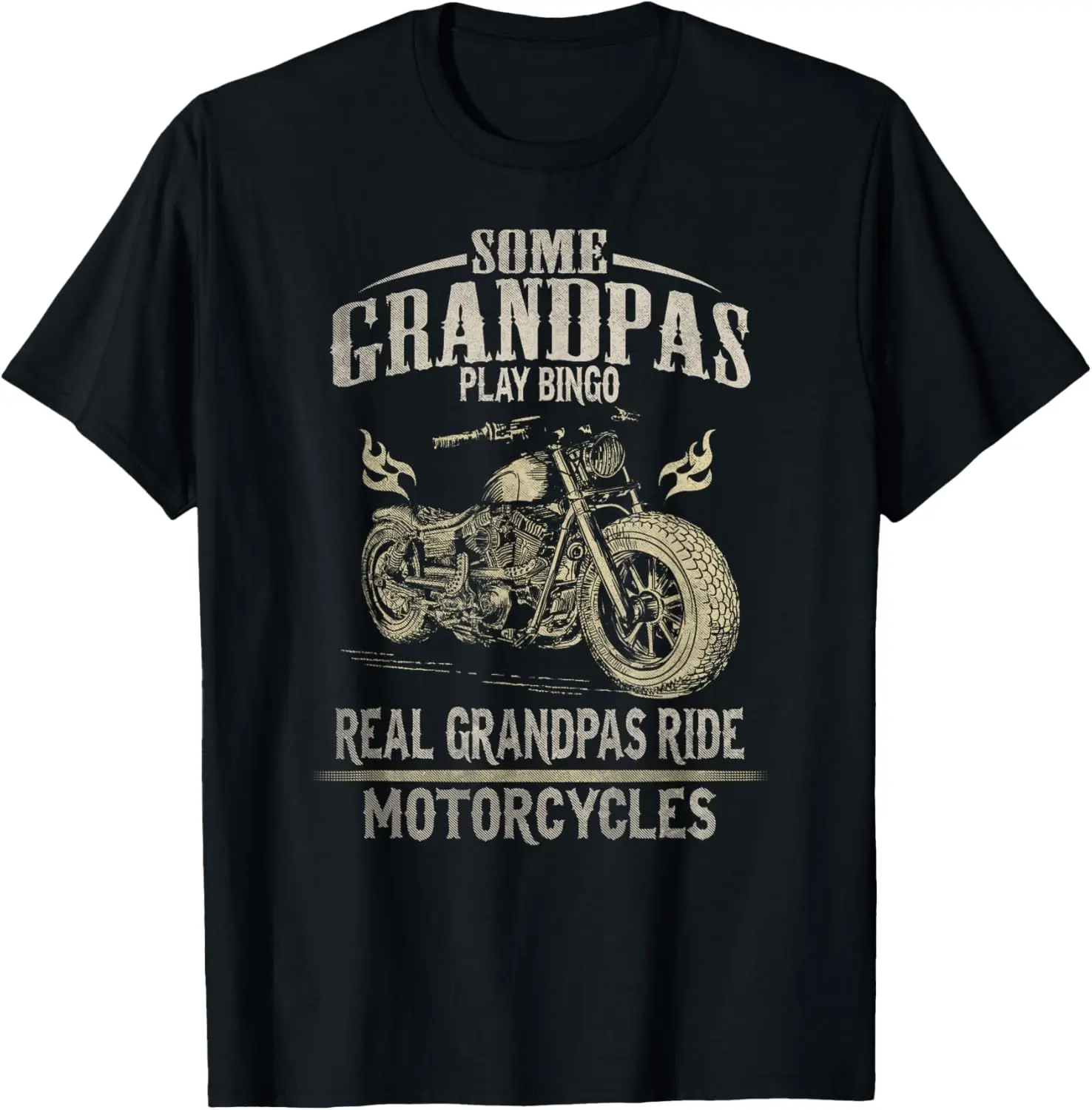 

Новейшая футболка - футболка Real Grandpas Ride Motorcycle Tee Байкерская футболка для дедушки