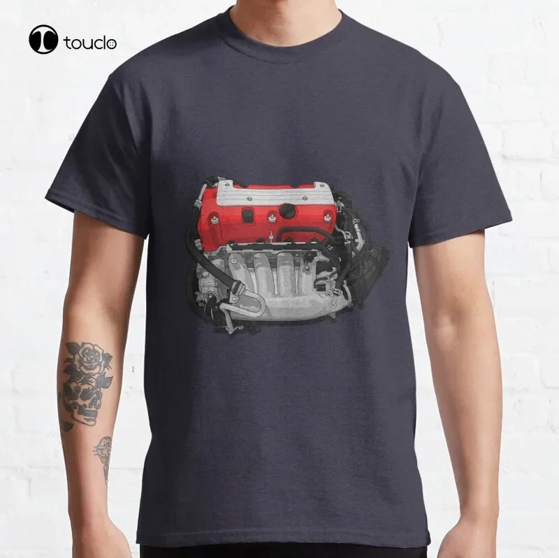 K20 Engine Sticker Civic Jdm Engine Jdm  Japanese  Classic T-Shirt Cotton Tee Shirt Fashion Tshirt Summer Xs-5Xl