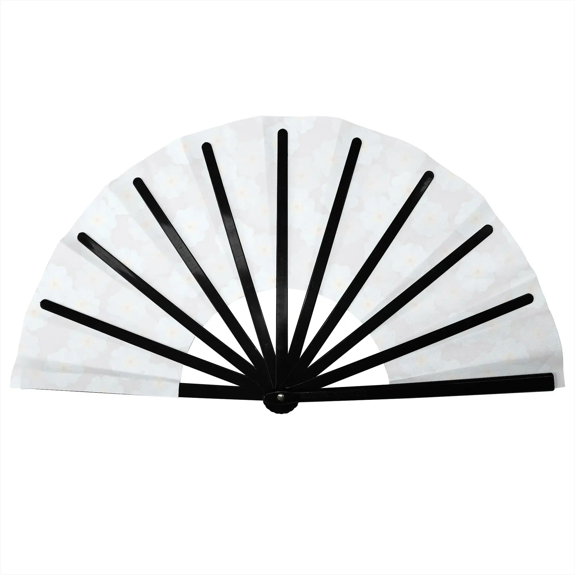 Blue Forget Me Not Flowers  Folding Hand Fan Seamless Floral Pattern Polyester Fabric Fan Funny Summer Accessory Decorative Fans