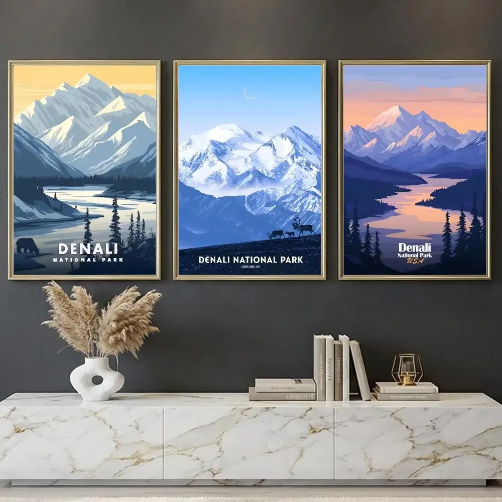 Scenic Denali National Park Poster --HD-- Self-Adhesive Waterproof High-Toughness Universal Wall Decor