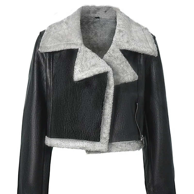 

Short PU Leather Jacket Women Autumn Winter Jackets Outerwears Vintage Bomber Jacket Coats Fashion Women Winter Clothes