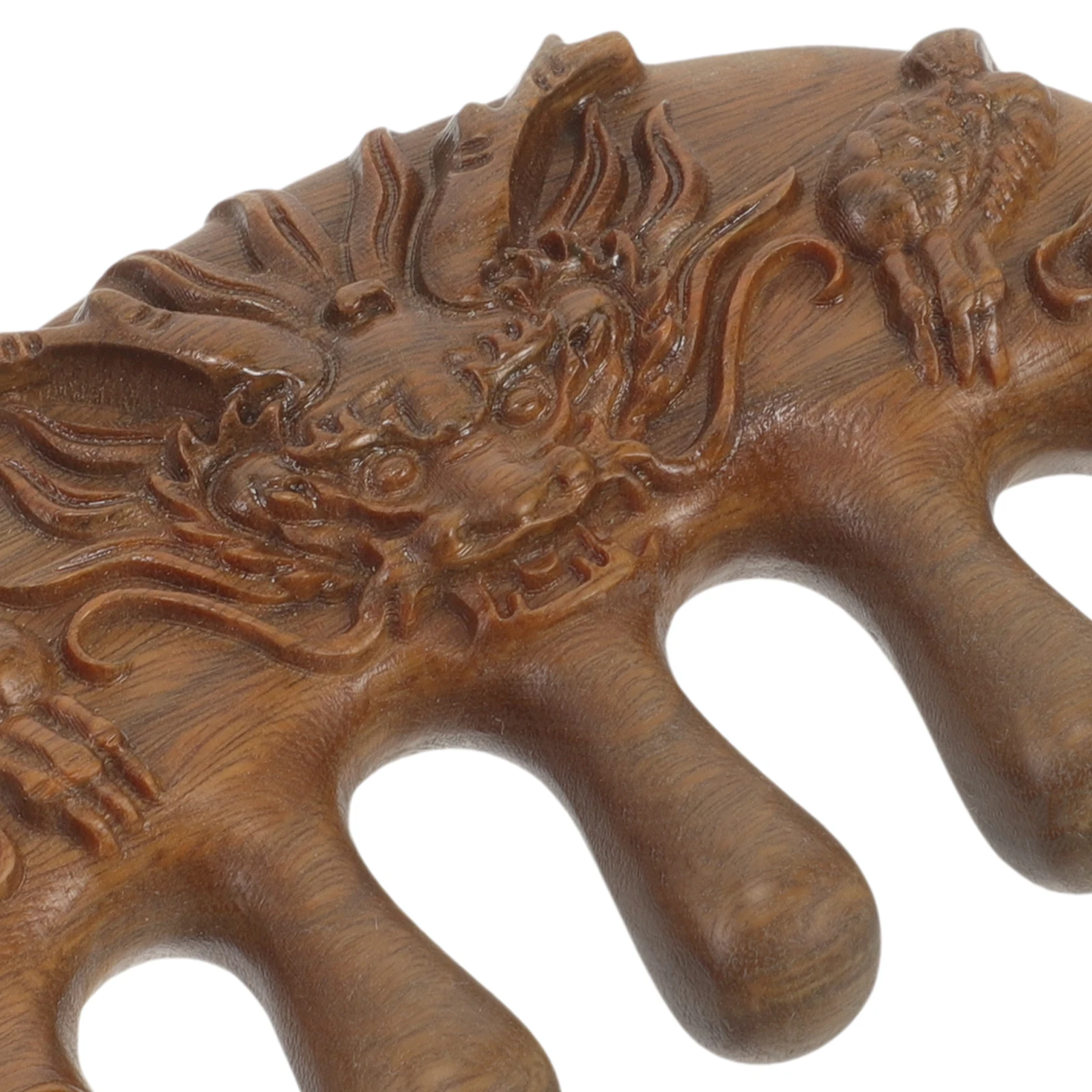 

Green Sandalwood Comb Wooden Wide Tooth Combs Curly Hair Detangler Massage Scalp Comb Blue Eyes Dragon Design Durable Wood