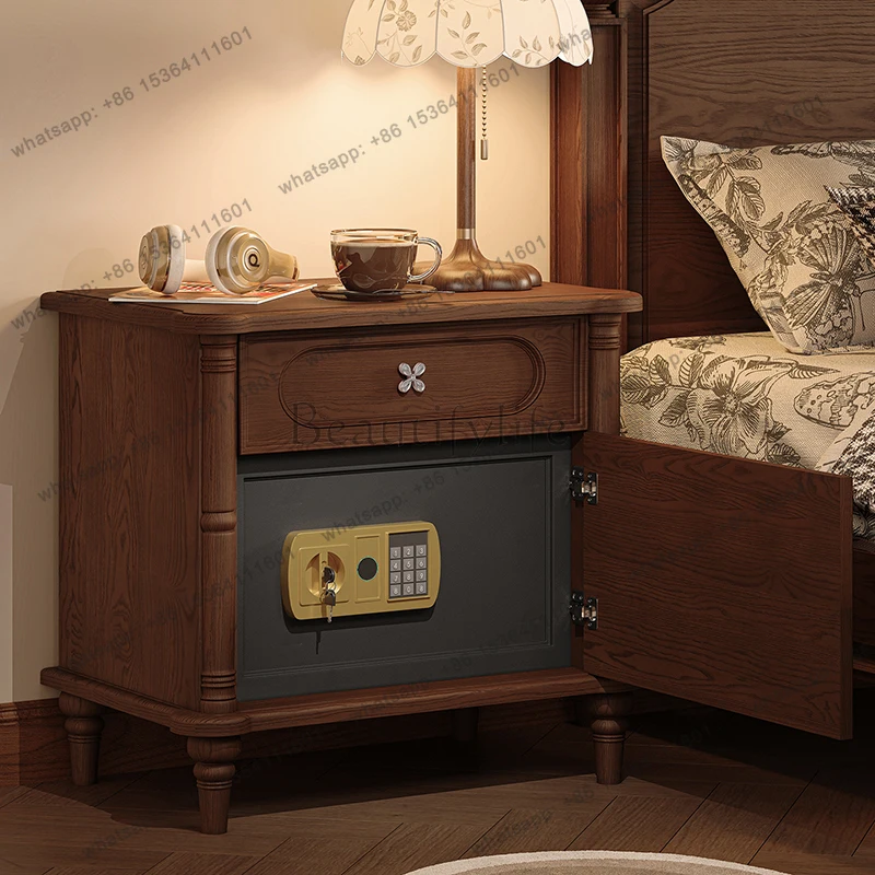 Elegant Aesthetic Bedside Table With Lock Classic Premium Italian Nightstands Modern Kawaii Mesitas De Noche Bedroom Furniture