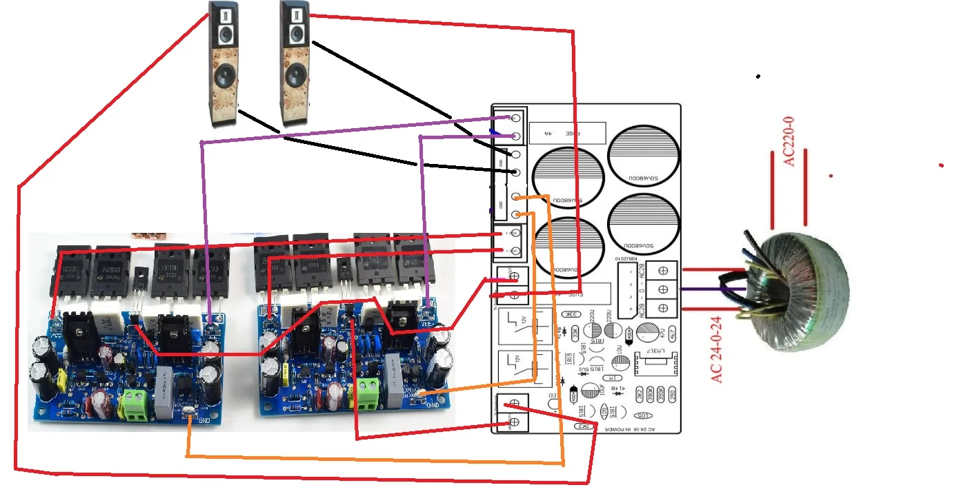 2pcs LJM MX50X2 HIFI power amplifier board single-ended amplification quasi-complementary power amplifier dual-channel 200W8R