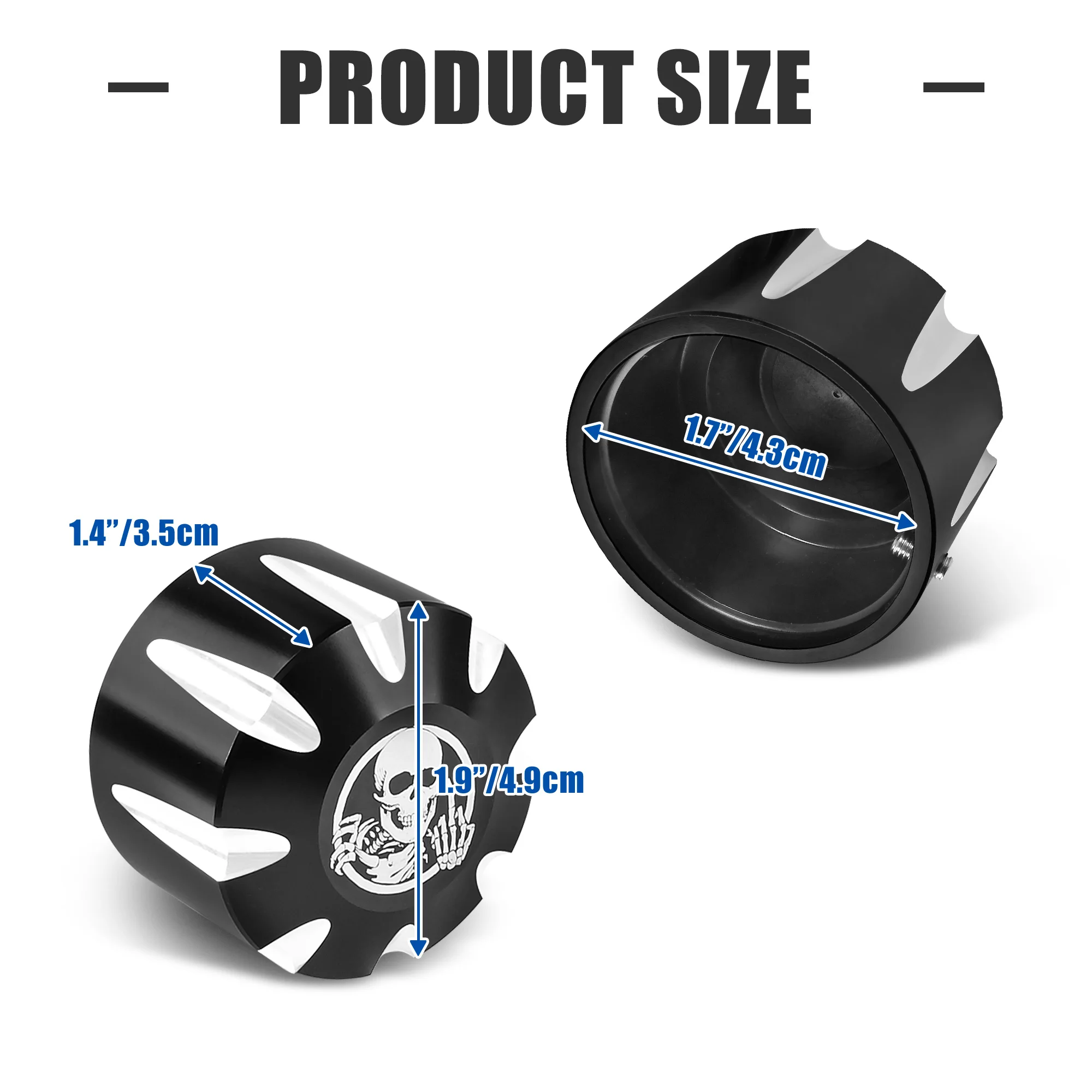 Rear Axle Nut Covers 3D Skull Pattern CNC Aluminum Axle Caps for Can-AM Spyder GS RS RT ST F3 2008-2024