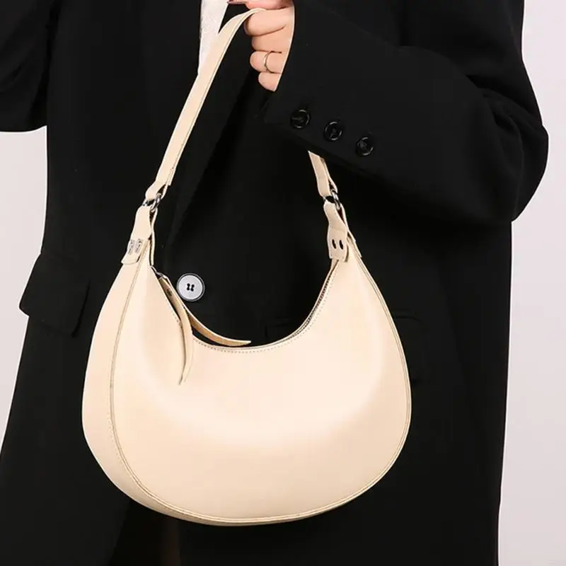

Women Trendy Handbag All-matching Armpit Bag Solid Color Shoulder Bag 547A