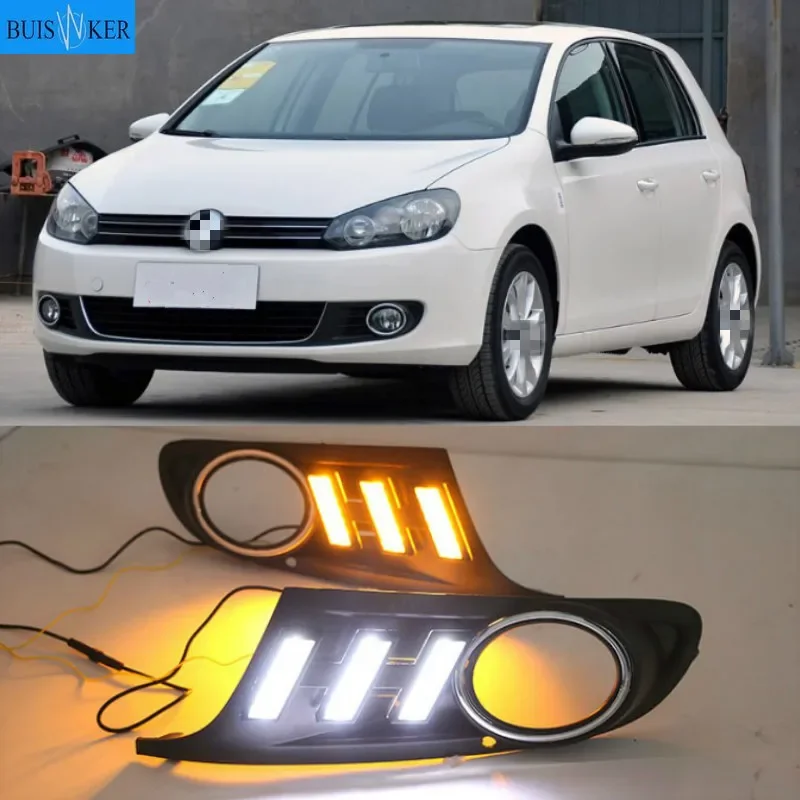 

1pair For Volkswagen Golf 6 Golf6 MK6 09-13 Daytime Running Light LED Indicator Light DRL Bumper Front fog lamp