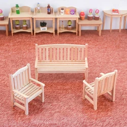 1/12 Dollhouse miniatura doppia panca singola sedia modello accessori fai da te simulazione in legno decorazione mobili regalo per bambini