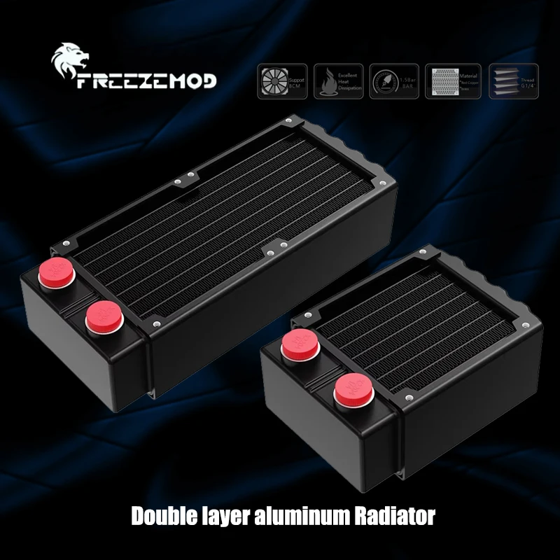 

FREEZEMOD 80 160 Маленький ряд радиатора из алюминия, 2 слоя, толщина 47 мм, вентилятор 80 мм для медицинского/печать/лазерного водяного охлаждения