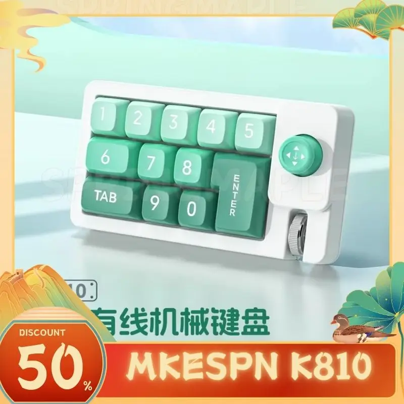 MKESPN K810 Mini Mechanical Keyboard Wired Keypad Keypad RGB Numeric Keypads 12 Keys Gaming Computer Accessory Gifts Customized