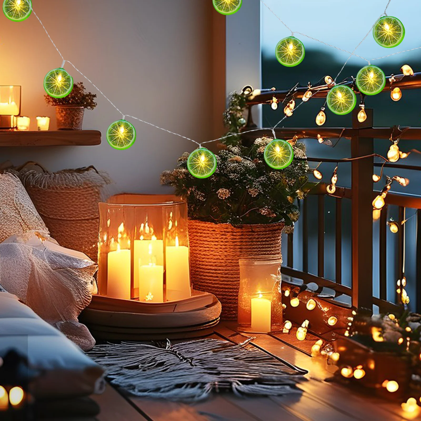 USB LED شريحة الليمون سلسلة أضواء سلك الزخرفية لغرفة النوم حفل زفاف داخلي أضواء سلسلة ديكور المنزل
