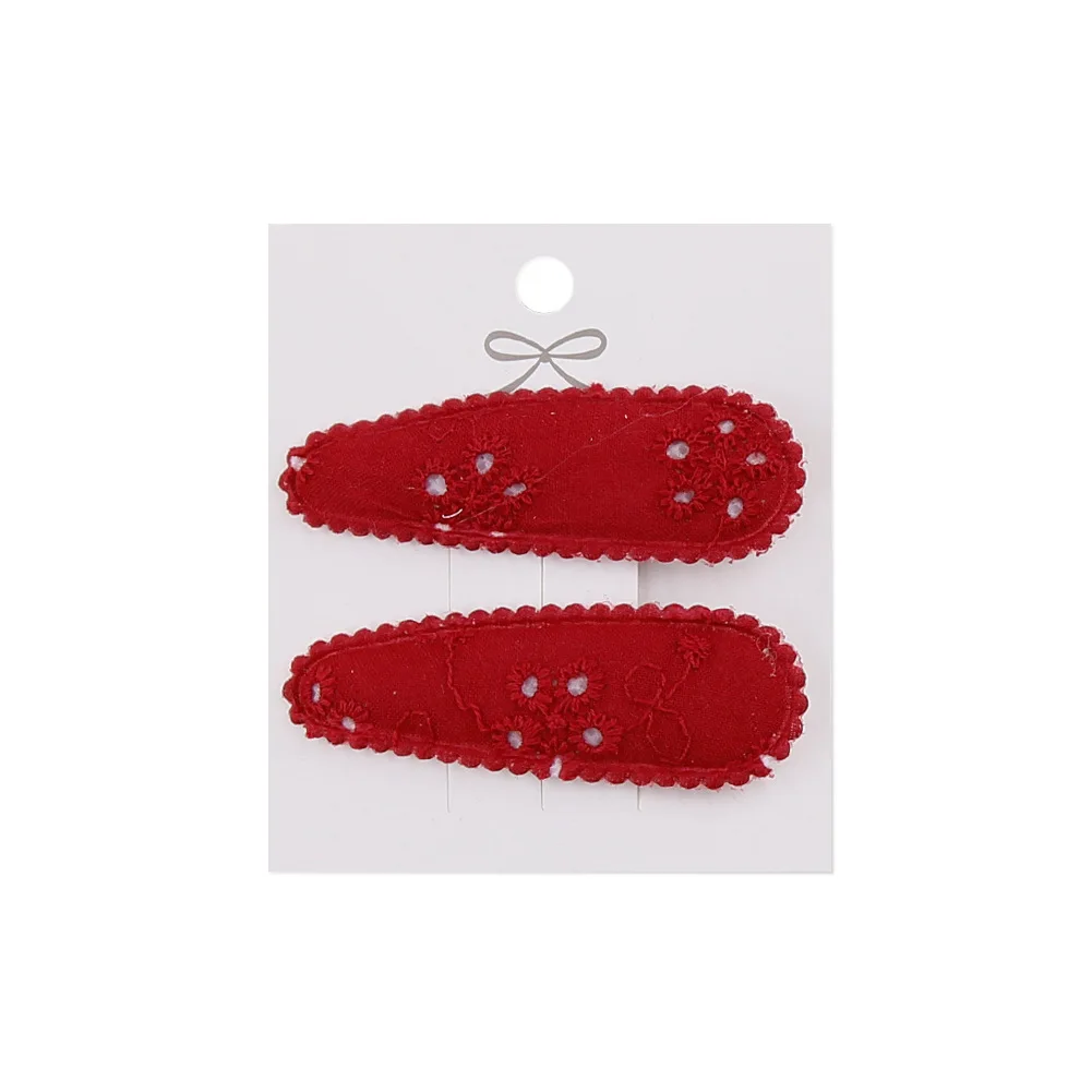 2pc Blumendruck 2 Zoll Basic Snap Baby Haar Tropfen Clips Spitze Stickerei Haar Klemme Pins Haarnadeln Baumwolle Plaid BB Haarspangen Mädchen – Detail 40