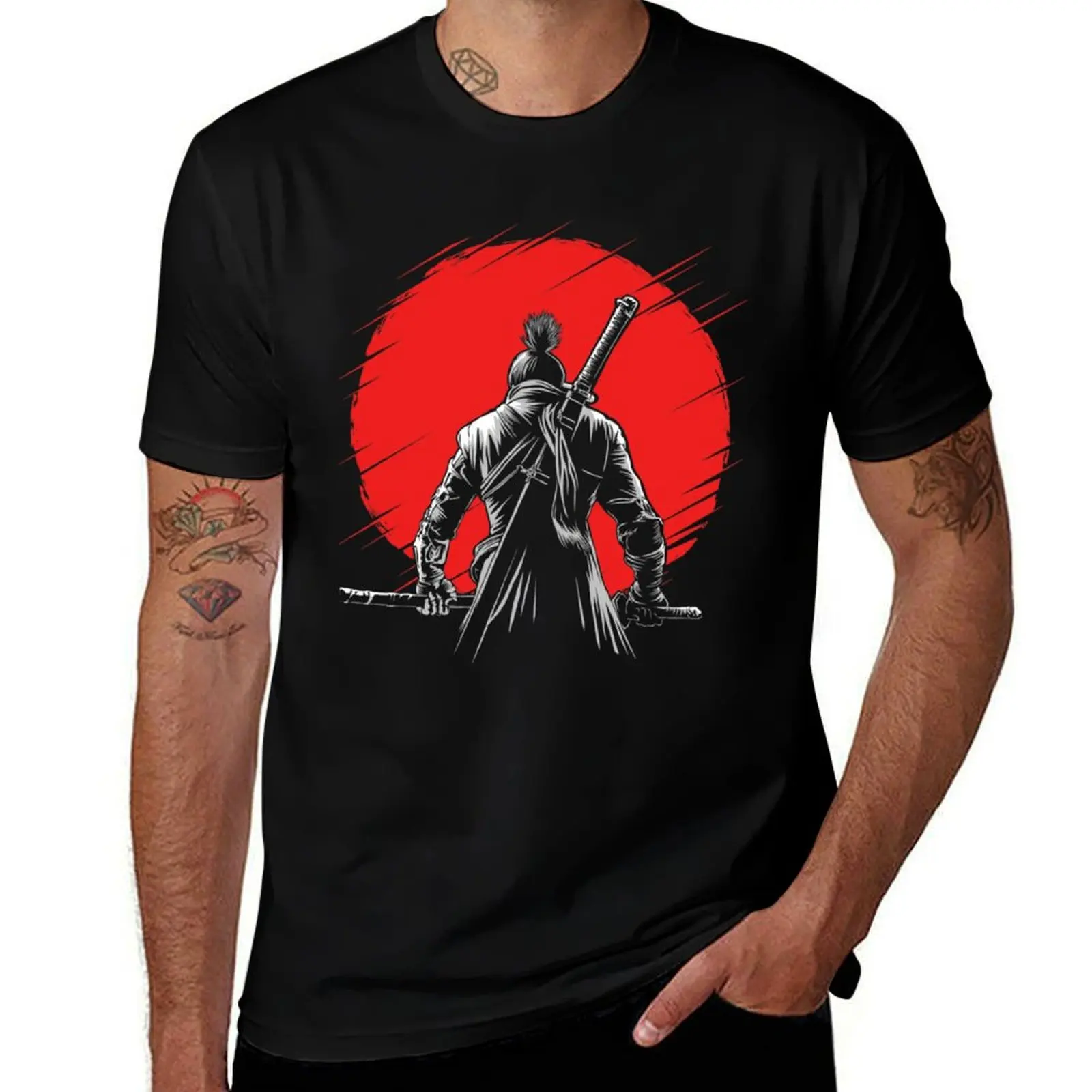 

One-armed Wolf red sun 2 T-Shirt anime stuff graphic t shirt vintage anime figures mens t shirts