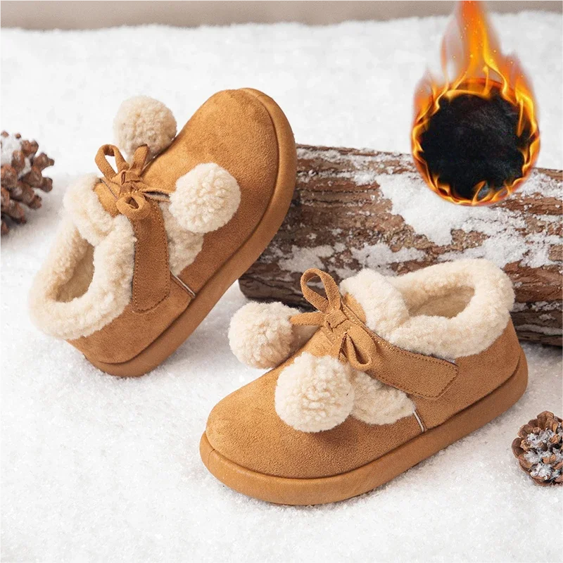 

Fashion Girls Shoes 2025 Winter New Kids Boots Soft Soled Anti Slip Boys' Snow Boot Thick Soled Warm Girls' Ankle Boots Zapatos