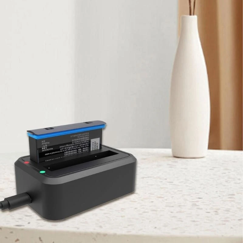Y2GD اثنين من فتحة الشاحن السريع Dock ABS Battery Hub لكاميرا 360 الحركة