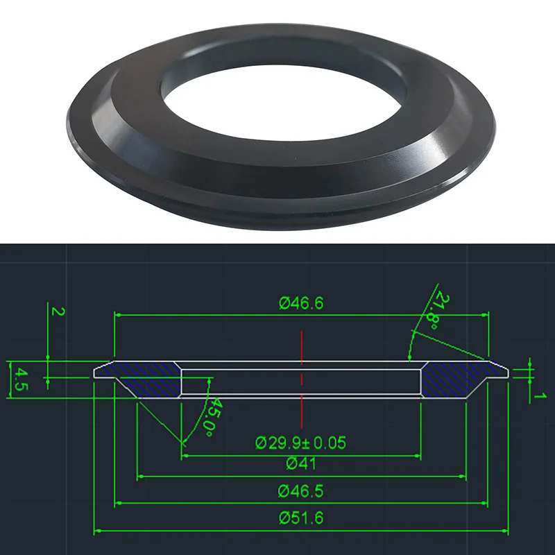 Bike Headset Below Spacer 28.6mm Straight Front Fork Bowl Replace Patch Cone-shape Frame 44-55/56 tapered Headset Accessories