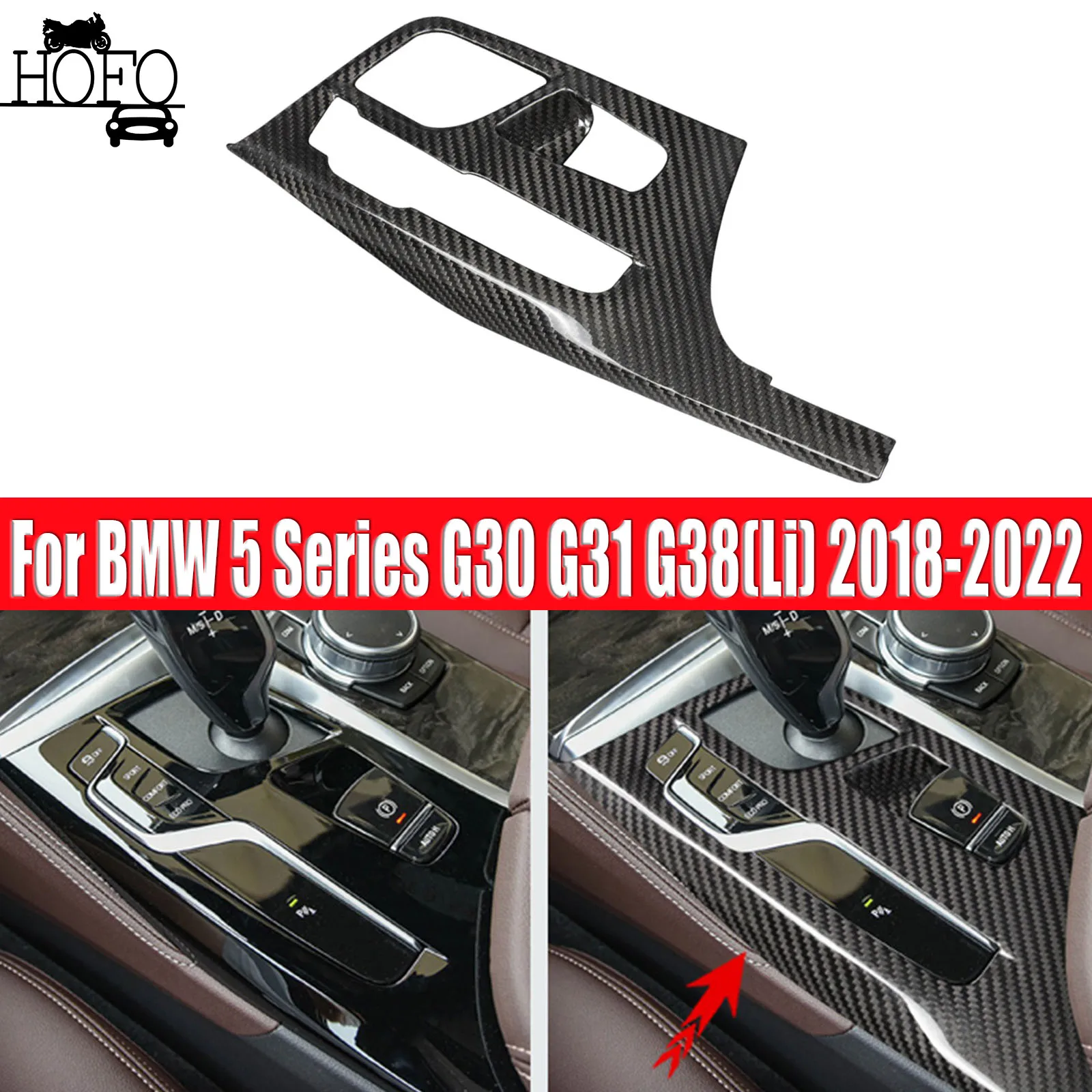 Car Center Console Gear Shift Panel Trim For BMW 5 Series G30 G31 G38(Li) 2018-2022