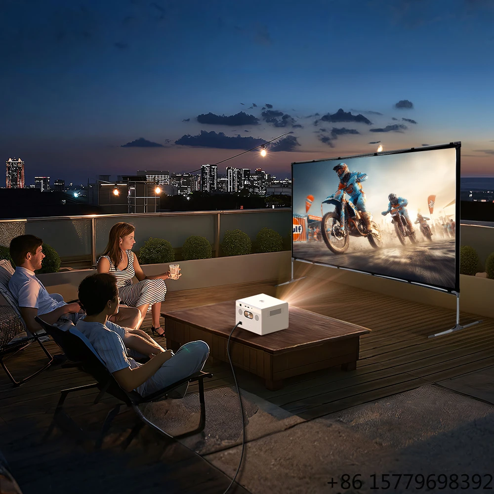 

Quick Folding Portable Projection Screen with Stand, 120-144 Inch 16:9 4K 1080P HD for Home Office Theater