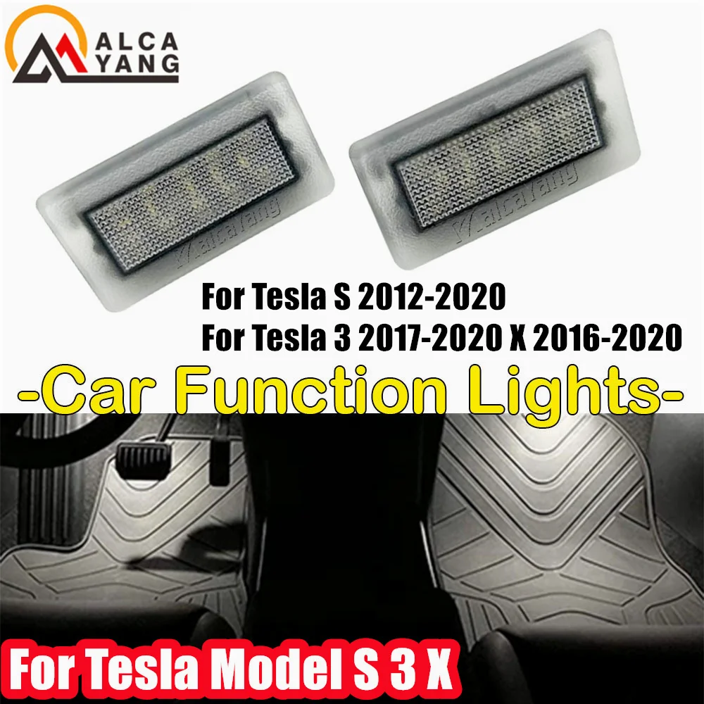 

Совершенно новый вид светодиодной подсветки для ног под дверью для Tesla Model S 2012-2020 Model 3 Model X Лампа для багажного багажника