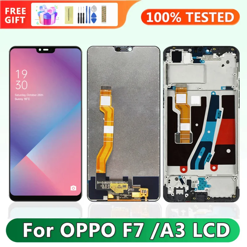 

Экран для Oppo F7 CPH1819 CPH1821 ЖК-дисплей сенсорный экран дигитайзер с рамкой