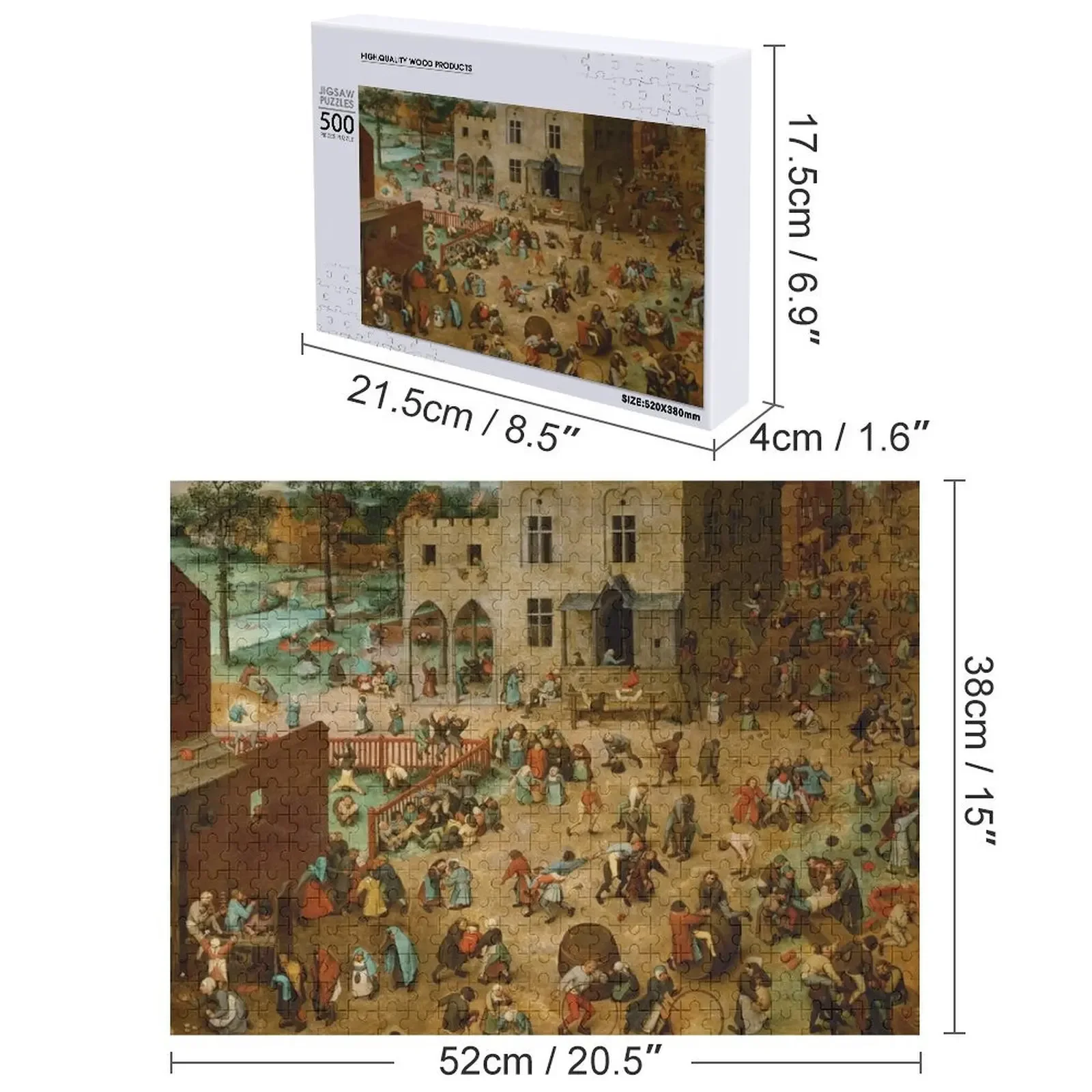Children's Games - Pieter Bruegel the Elder - 1559 Jigsaw Puzzle Wooden Boxes Custom Jigsaw Pieces Adults Puzzle